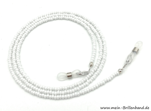 Brillenkette - Brillenband "weiß opak mit Lüster"