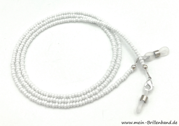 Brillenkette - Brillenband "weiß opak mit Lüster"
