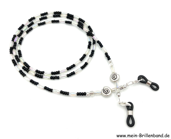 %Brillenkette - Brillenband "schwarz-beige"
