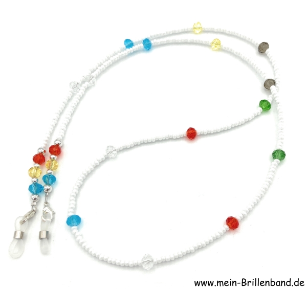 Brillenkette - Brillenband "weiß - bunt"