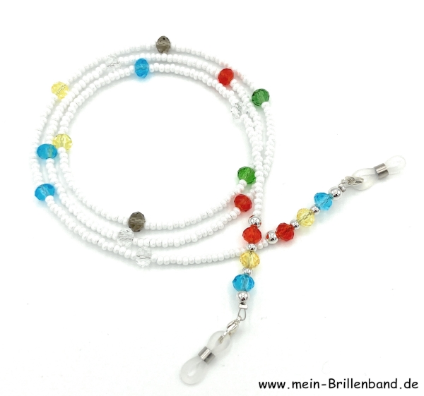 Brillenkette - Brillenband "weiß - bunt"