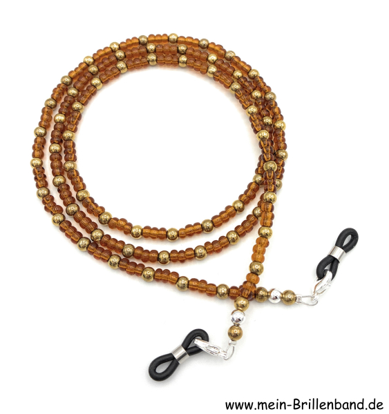 Brillenkette - Brillenband "braun - gold"