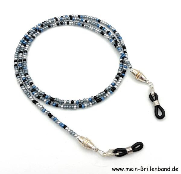 Brillenkette - Brillenband "schwarz-grau-blau"