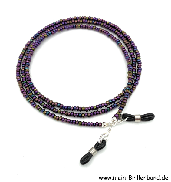 Brillenkette - Brillenband "metallic lila irisierend"