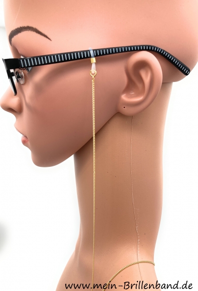 Super feine Brillenkette - Brillenband vergoldet