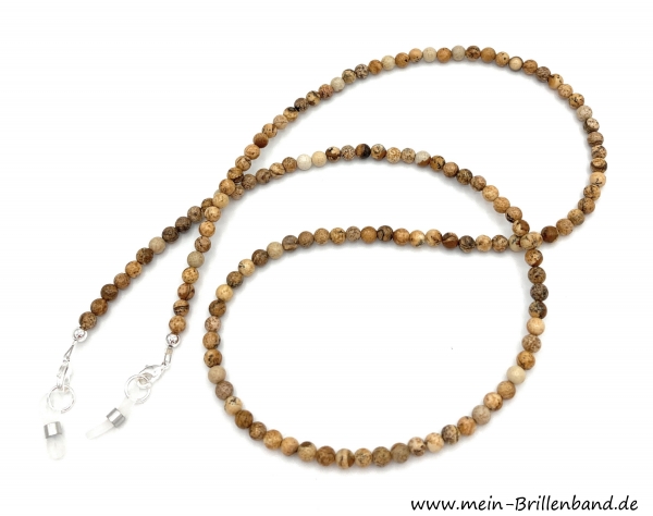 Brillenkette - Brillenband aus Edelsteinen Picture Jaspis "braun"
