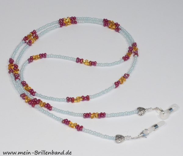 %Brillenkette - Brillenband "jade-rot"