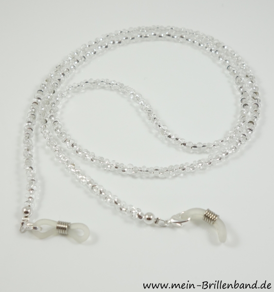 Brillenband-Farfalle "Crystal-Silber"
