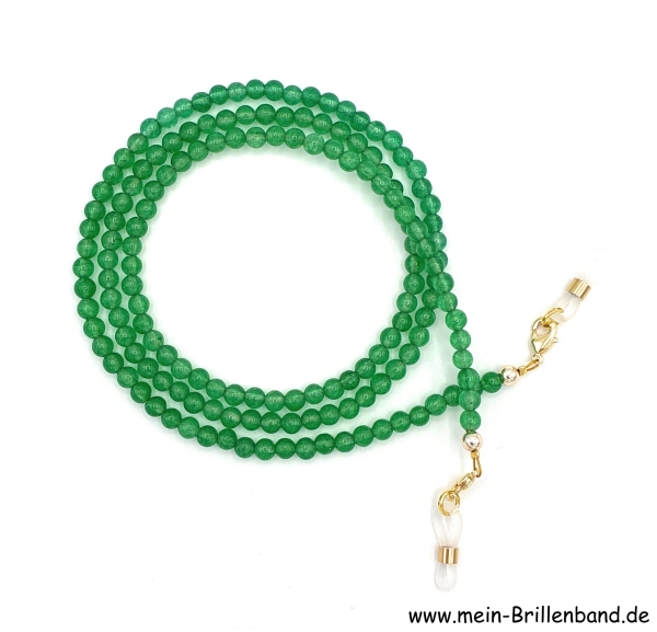Brillenkette - Brillenband aus Edelsteinen Jade "grün"