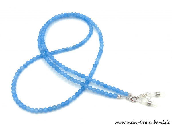 Brillenkette - Brillenband aus Edelsteinen Jade "Blau"