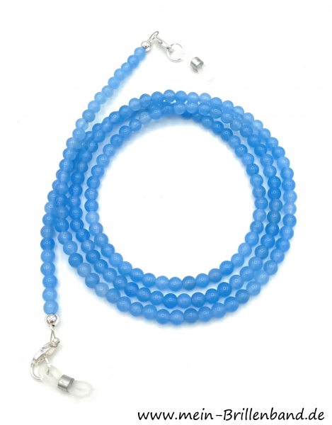 Brillenkette - Brillenband aus Edelsteinen Jade "Blau"