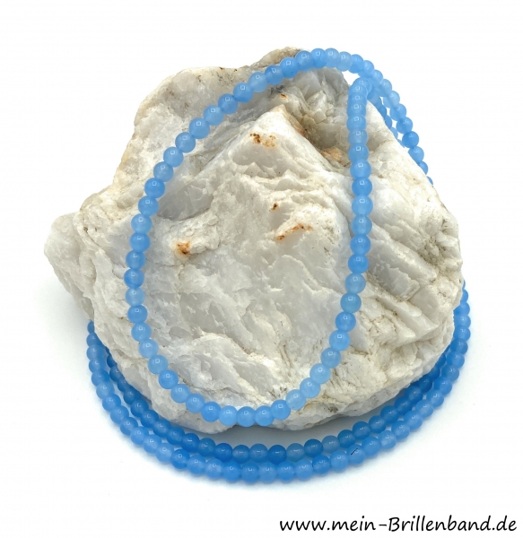 Brillenkette - Brillenband aus Edelsteinen Jade "Blau"