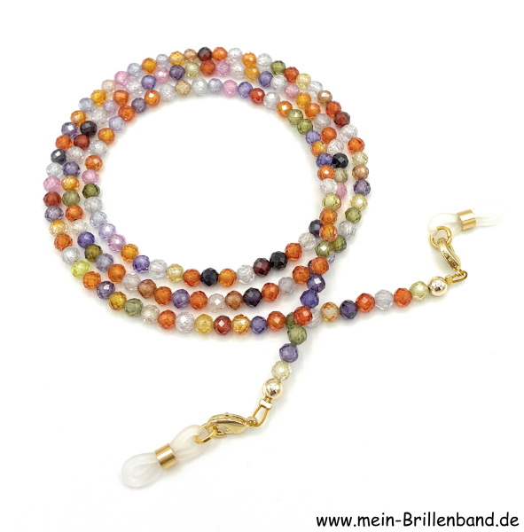 Brillenkette - Brillenband aus Zirkonia "bunt"