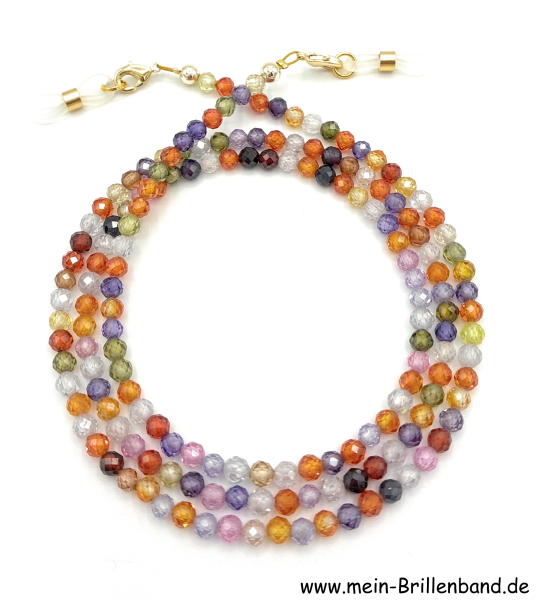 Brillenkette - Brillenband aus Zirkonia "bunt"