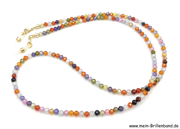 Brillenkette - Brillenband aus Zirkonia "bunt"