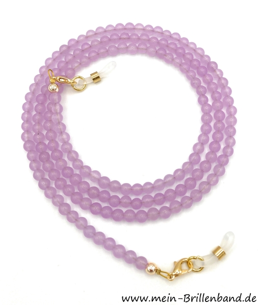 Brillenkette - Brillenband aus Edelsteinen Jade "lavendel"