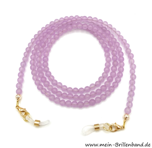 Brillenkette - Brillenband aus Edelsteinen Jade "lavendel"