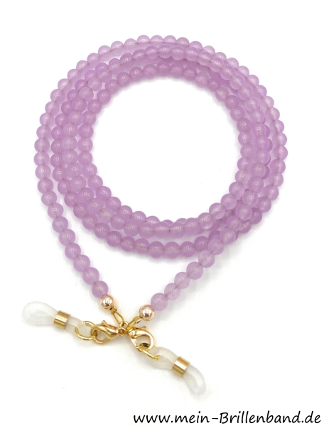 Brillenkette - Brillenband aus Edelsteinen Jade "lavendel"