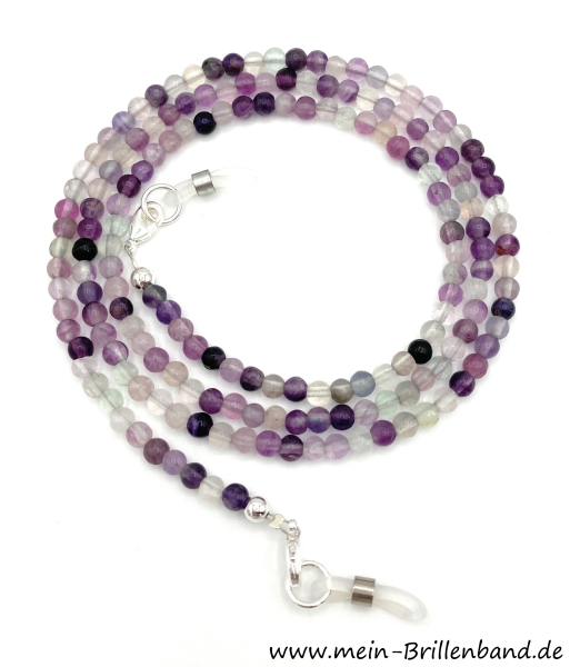 %Brillenkette - Brillenband aus Edelsteinen Fluorit"violett"