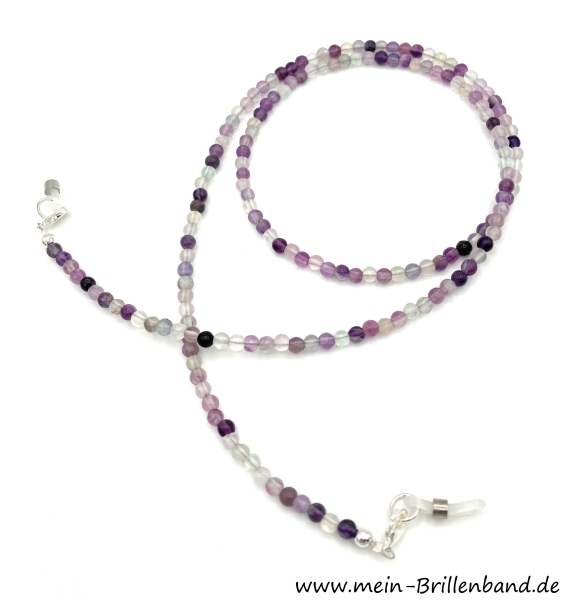 %Brillenkette - Brillenband aus Edelsteinen Fluorit"violett"