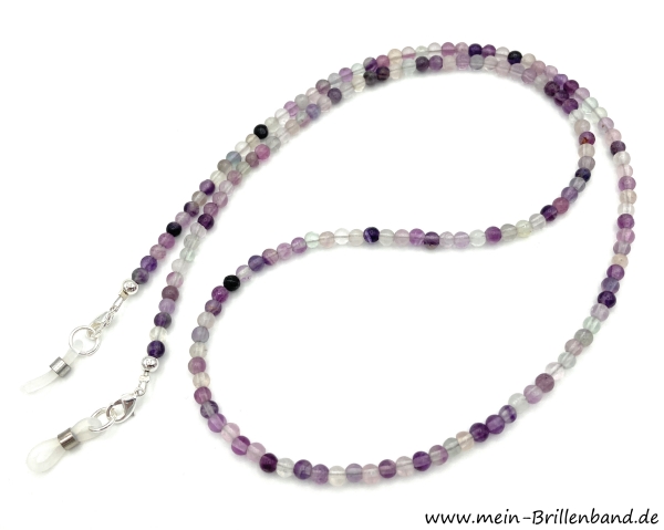 %Brillenkette - Brillenband aus Edelsteinen Fluorit"violett"